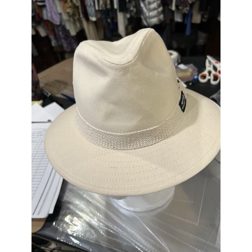 Panama Jack Original Canvas Safari Men's Sun Hat Cream Color Large Size Made USA